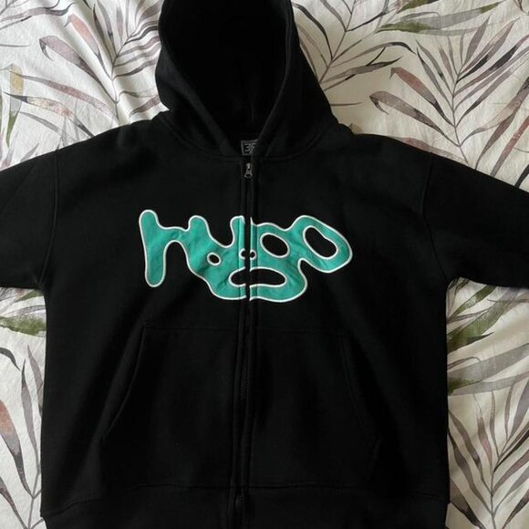 Men's Black and Multi Hoodies - Picture 1 of 1